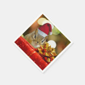 可愛いチムンク・メリークリスマス スタンダードカクテルナプキン (角)