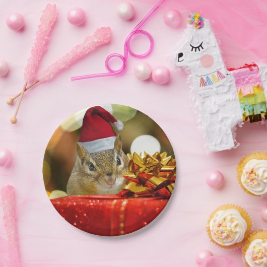 可愛いチムンク・メリークリスマス ペーパープレート (パーティー)