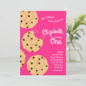 可愛いチョコレートチップクッキーキッズ1st誕生日パーティー 招待状 (スタンド正面)