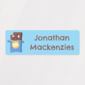 可愛いチョコレートバー漫画パーソナライズされたキャラクター ラベル (デザイン1)