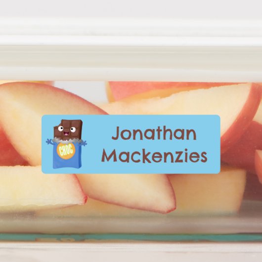 可愛いチョコレートバー漫画パーソナライズされたキャラクター ラベル (貼付)