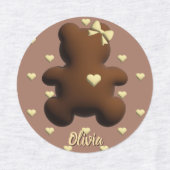 可愛いチョコレートベアーガールズアパレル ラベル (デザイン2)