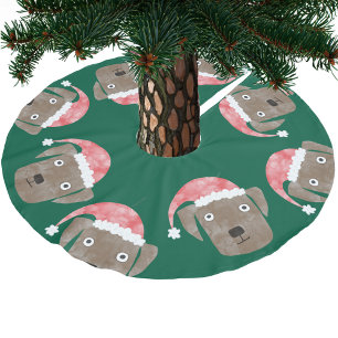 可愛いチョコレートラブラドールレトリエバードインサンタハット ブラッシュドポリエステルツリースカート