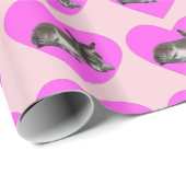 可愛いチョコレートロバfoal眠っているピンクのハート ラッピングペーパー (ロールコーナー)