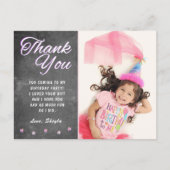 可愛いチョークガーリーボード誕生日写真ありがとう ポストカード (正面)