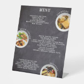 可愛いチョークボード食品リストガイドカスタムメニュー写真 台座サイン (正面)