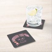 可愛いチワワとスイーツ,bow,cake,dogpuppy,のペーパーコースター スクエアペーパーコースター (インサイチュ)