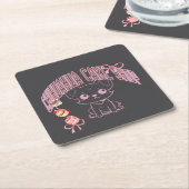 可愛いチワワとスイーツ,bow,cake,dogpuppy,のペーパーコースター スクエアペーパーコースター (アングル)