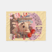 可愛いチワワのケーキ屋さん、sweets 、cherry、coquett,cake,puppyが好き フリースブランケット (正面(横))