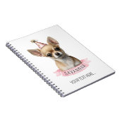 可愛いチワワ犬の名前ピンク書のノート ノートブック (右側)