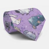 可愛いチンチラが可愛い動物を紫に散らす ネクタイ (ロール)