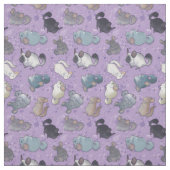 可愛いチンチラが可愛い動物を紫に散らす ファブリック (見本)