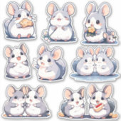 可愛いチンチラカスタムスのビニール切りステッカー シール (正面)