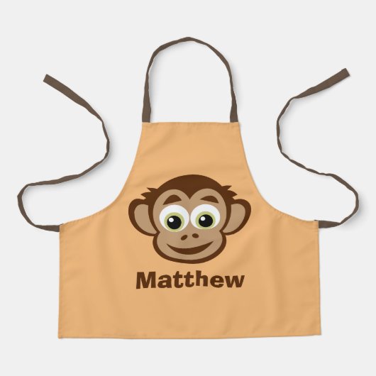 可愛いチンポパーソナライズされたモンキーキッズエプロン エプロン (正面)