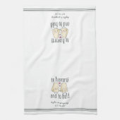 可愛いチーズパンを持おもしろいってハヴァルティ キッチンタオル (縦)