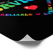 可愛いチーム食のサービス感謝の気持ち学校へ ポスター (角)