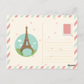 可愛いツアーエッフェルとパリのトップビュー ポストカード (裏面)