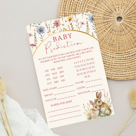 可愛いツインのバニーワイルドフラワーベイビーシャワー予測 チラシ