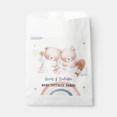 可愛いツインベアーバルーンベビーシャワーパーティー フェイバーバッグ (正面)
