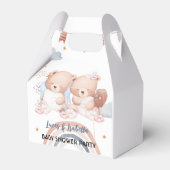 可愛いツインベアーバルーンベビーシャワーパーティー フェイバーボックス (正面サイド)
