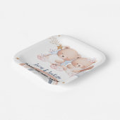 可愛いツインベアーバルーンベビーシャワーパーティー ペーパープレート (傾斜あり)