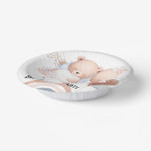 可愛いツインベアーバルーンベビーシャワーパーティー ペーパーボウル (傾斜あり)