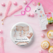 可愛いツインベアーバルーンベビーシャワーパーティー ペーパーボウル (パーティー)