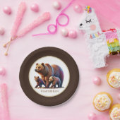 可愛いツインベアーベビーシャワー ペーパープレート (パーティー)