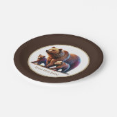 可愛いツインベアーベビーシャワー ペーパープレート (アングル)