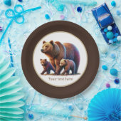 可愛いツインベアーベビーシャワー ペーパープレート (パーティー)