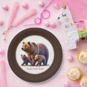 可愛いツインベアーベビーシャワー ペーパープレート (パーティー)