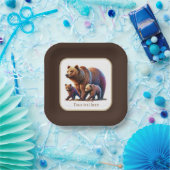 可愛いツインベアーベビーシャワー ペーパープレート (パーティー)