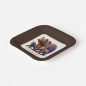 可愛いツインベアーベビーシャワー ペーパープレート (傾斜あり)