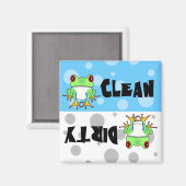 可愛いツリーカエルきれい/汚れた食洗機磁石 マグネット (正面/裏面)