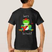 可愛いツリーフロッグスロックンレッドギター Tシャツ (裏面)