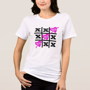 可愛いティックタックトーワレンティネスハートシャツ トライブレンドTシャツ