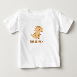 可愛いティラノサウルスのカフェ好き3人組 - かわいい恐竜カフェイラスト ベビーTシャツ