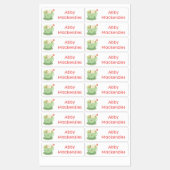 可愛いティーバグのカップアニメパーソナライズされたキャラクター ラベル (シート)