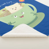 可愛いティーバグのカップ漫画ユーモアキャラクター シェルパブランケット (3/4)