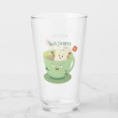 可愛いティーバグのカップ漫画ユーモアキャラクター タンブラーグラス (裏面)