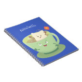 可愛いティーバグのカップ漫画ユーモアキャラクター ノートブック (右側)