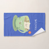 可愛いティーバグのカップ漫画ユーモアキャラクター バスタオルセット (ハンドタオル)