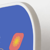 可愛いティーバグのカップ漫画ユーモアキャラクター ピックルボールラケット (左詳細)