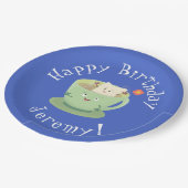 可愛いティーバグのカップ漫画ユーモアキャラクター ペーパープレート (アングル)