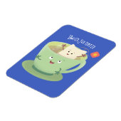 可愛いティーバグのカップ漫画ユーモアキャラクター マグネット (左側)