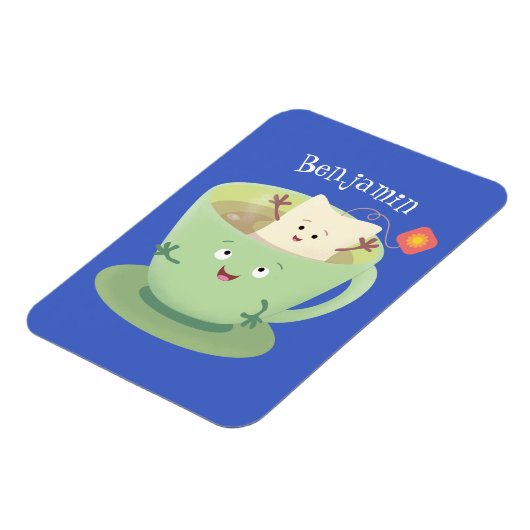 可愛いティーバグのカップ漫画ユーモアキャラクター マグネット (左側)