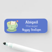 可愛いティーバグのカップ漫画ユーモアキャラクター 名札 (インサイチュ)