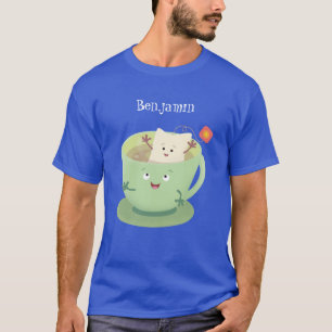 可愛いティーバグのカップ漫画ユーモアキャラクター Tシャツ
