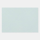 可愛いティール（緑がかった色）ギンガムとドットシンプルクラシック ラッピングペーパーシート (正面)