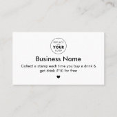 可愛いティール(緑がかった色)コーヒーカップあなたのロゴをプレーンにミニマル追加 ロイヤリティカード (裏面)